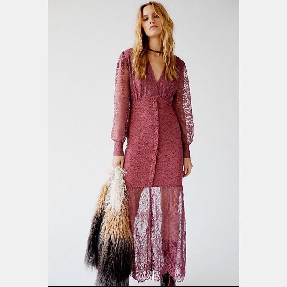 Free People Siena Lace Gown By Nightcap